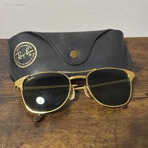 VTG Ray-Ban USA B&L Signet Classic Metals W0386 Sunglasses ~ Horned Rim Aviators